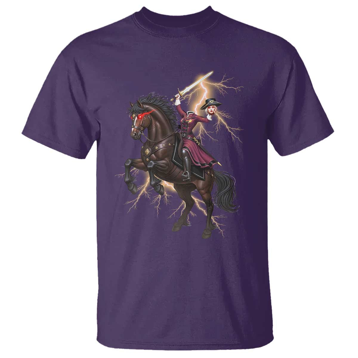 Dullahan Headless Horsewoman T Shirt Gothic Monster Girl Gift TS12 Purple Print Your Wear