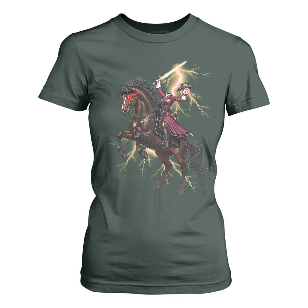 Dullahan Headless Horsewoman T Shirt For Women Gothic Monster Girl Gift TS12 Dark Forest Green Print Your Wear