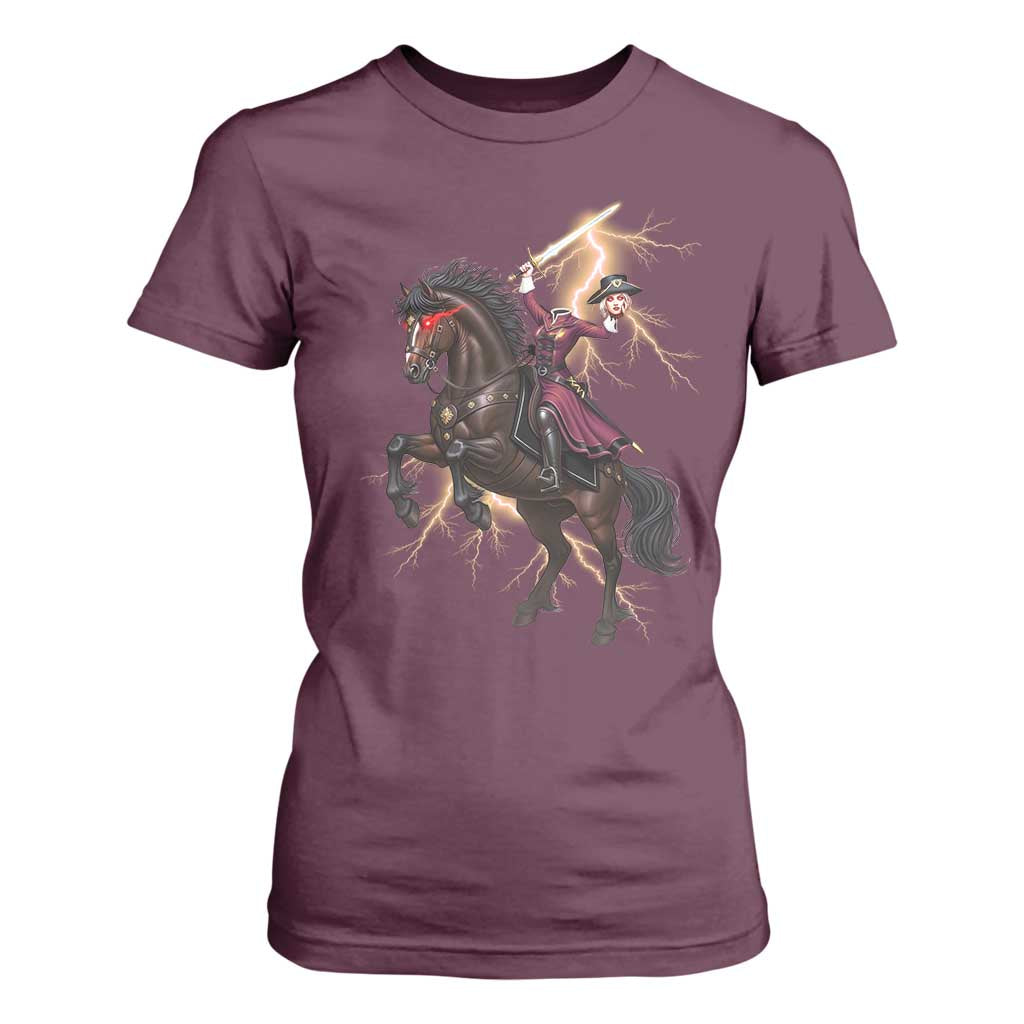 Dullahan Headless Horsewoman T Shirt For Women Gothic Monster Girl Gift TS12 Maroon Print Your Wear