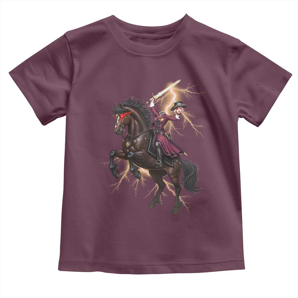 Dullahan Headless Horsewoman Toddler T Shirt Gothic Monster Girl Gift TS12 Maroon Print Your Wear