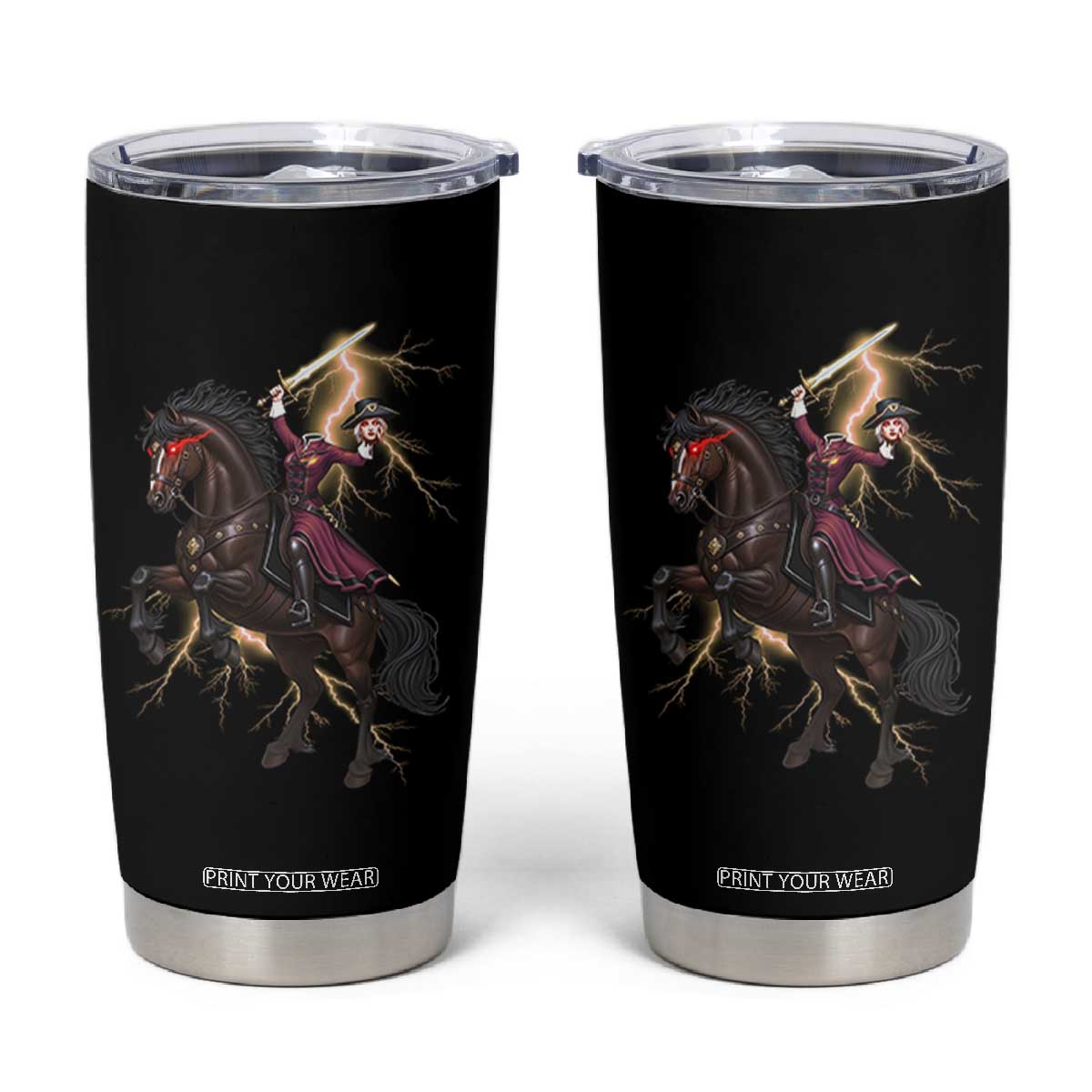 Dullahan Headless Horsewoman Tumbler Cup Gothic Monster Girl Gift TS12 Black Print Your Wear