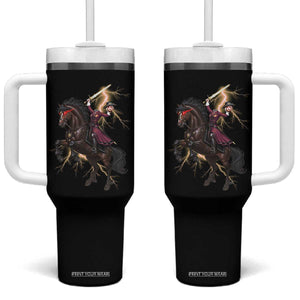 Dullahan Headless Horsewoman Tumbler With Handle Gothic Monster Girl Gift TS12 One Size: 40 oz Black Print Your Wear