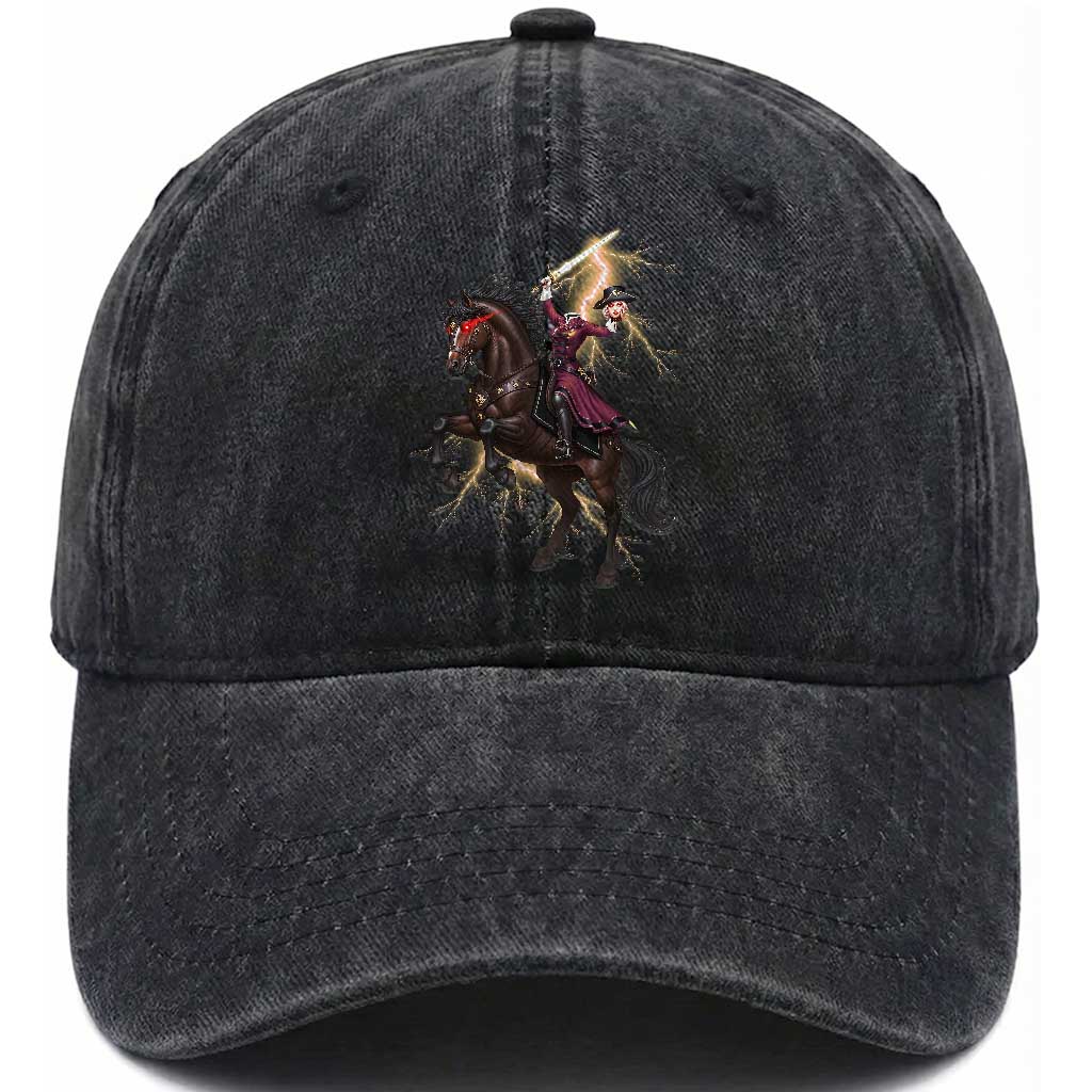 Dullahan Headless Horsewoman Washed Cotton Baseball Cap Gothic Monster Girl Gift TS12 Print Your Wear