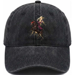 Dullahan Headless Horsewoman Washed Cotton Baseball Cap Gothic Monster Girl Gift TS12 Print Your Wear