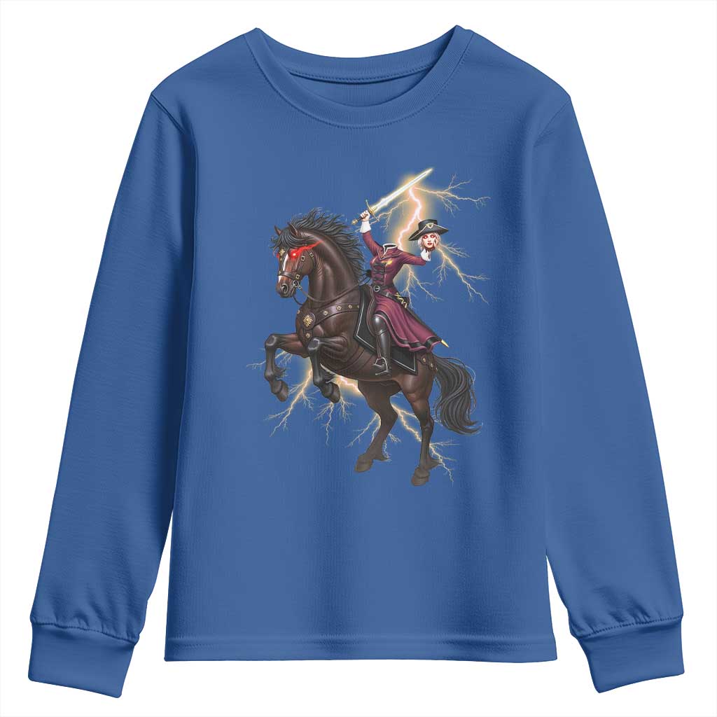 Dullahan Headless Horsewoman Youth Sweatshirt Gothic Monster Girl Gift TS12 Royal Blue Print Your Wear
