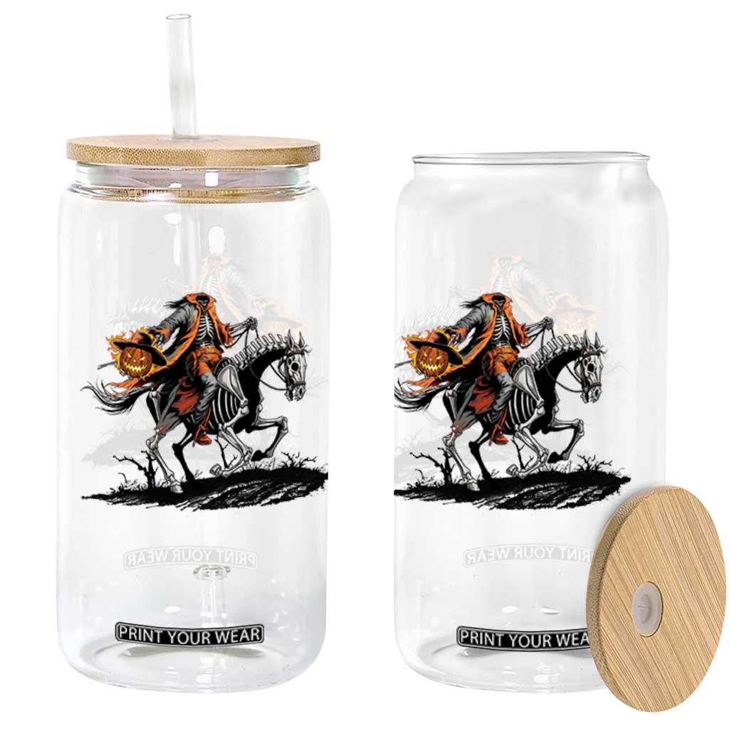 Spooky Skeleton Headless Cowboy Rider Gift Glass Can TS12 Print Your Wear