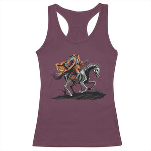 Spooky Skeleton Headless Cowboy Rider Gift Racerback Tank Top TS12 Maroon Print Your Wear
