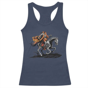 Spooky Skeleton Headless Cowboy Rider Gift Racerback Tank Top TS12 Navy Print Your Wear