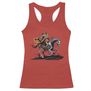 Spooky Skeleton Headless Cowboy Rider Gift Racerback Tank Top TS12 Red Print Your Wear