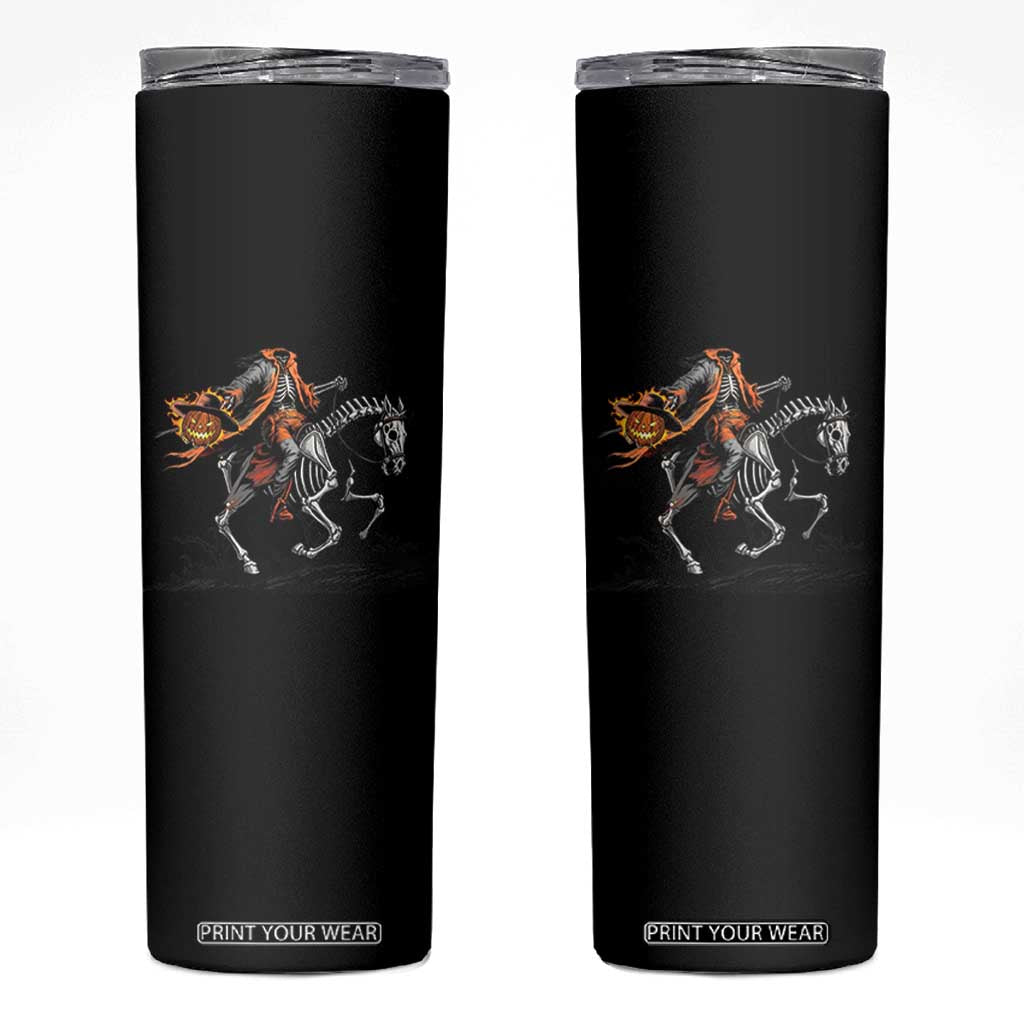 Spooky Skeleton Headless Cowboy Rider Gift Skinny Tumbler TS12 Black Print Your Wear