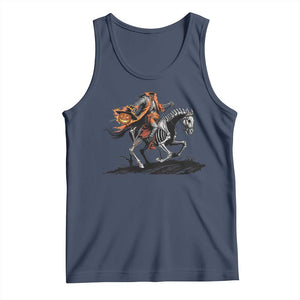 Spooky Skeleton Headless Cowboy Rider Gift Tank Top TS12 Navy Print Your Wear