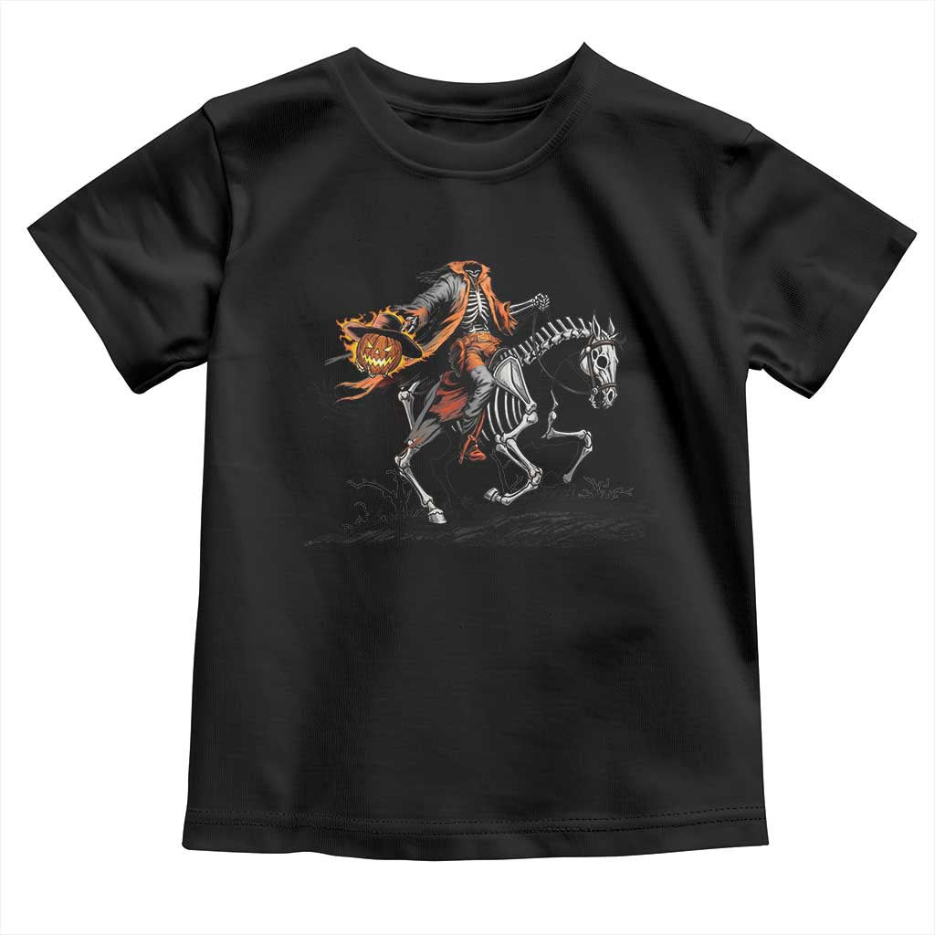 Spooky Skeleton Headless Cowboy Rider Gift Toddler T Shirt TS12 Black Print Your Wear