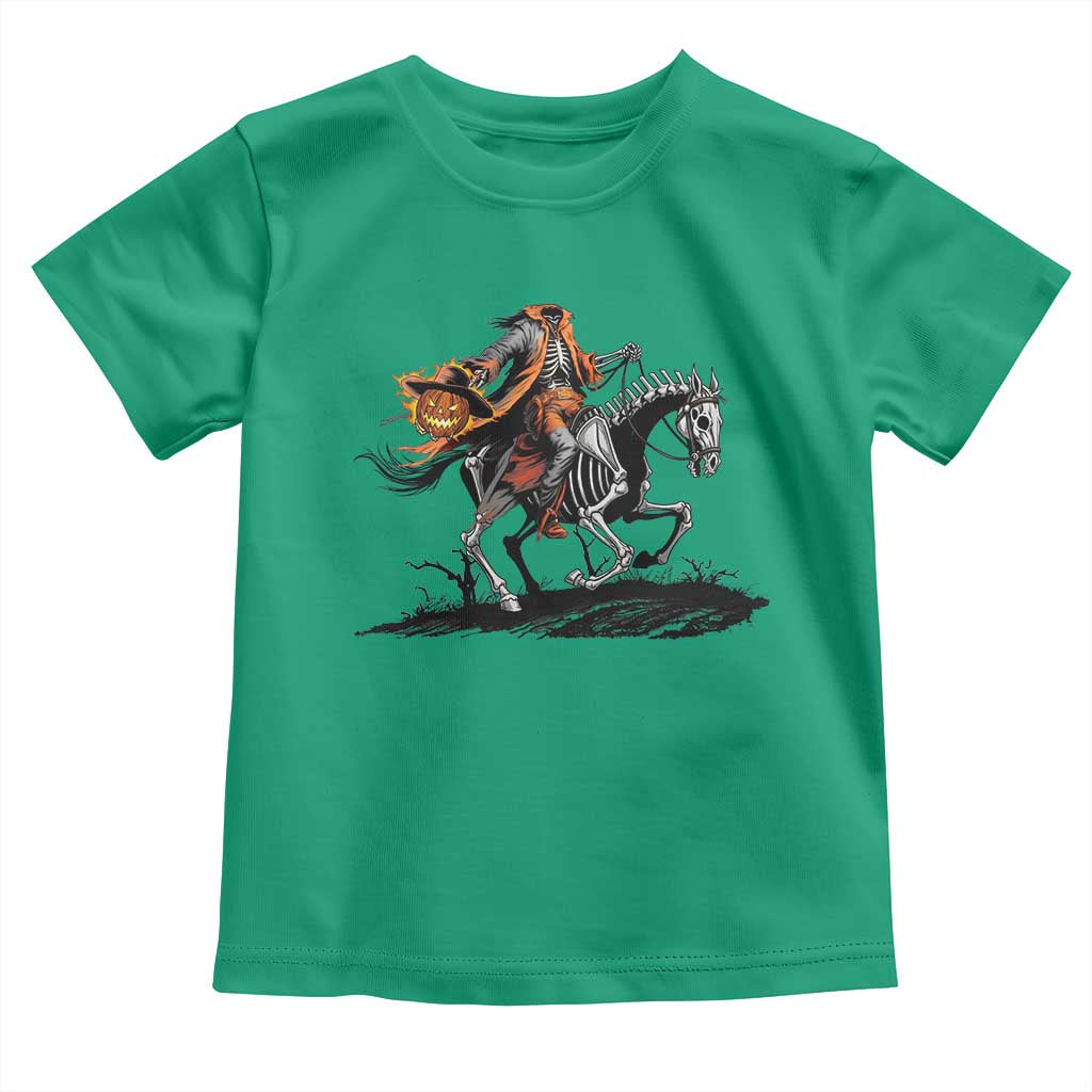 Spooky Skeleton Headless Cowboy Rider Gift Toddler T Shirt TS12 Irish Green Print Your Wear