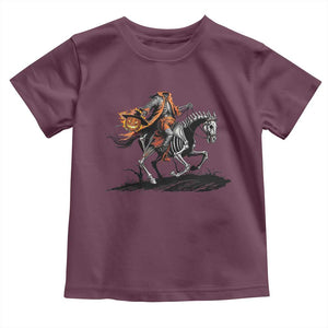 Spooky Skeleton Headless Cowboy Rider Gift Toddler T Shirt TS12 Maroon Print Your Wear