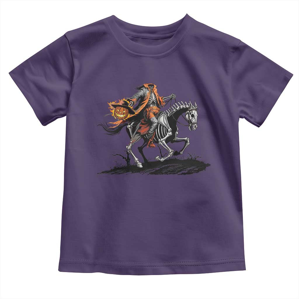 Spooky Skeleton Headless Cowboy Rider Gift Toddler T Shirt TS12 Purple Print Your Wear