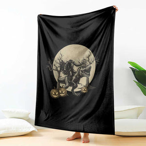 Funny Halloween Gift Throw Blanket Headless Horseman Riding A Dino TS12 Print Your Wear