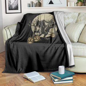 Funny Halloween Gift Throw Blanket Headless Horseman Riding A Dino TS12 Print Your Wear