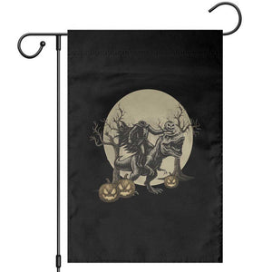 Funny Halloween Gift Garden Flag Headless Horseman Riding A Dino TS12 Black Print Your Wear