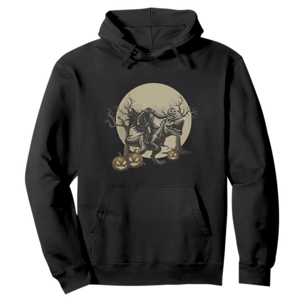 Funny Halloween Gift Hoodie Headless Horseman Riding A Dino TS12 Black Print Your Wear