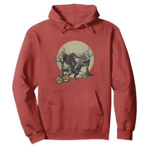 Funny Halloween Gift Hoodie Headless Horseman Riding A Dino TS12 Red Print Your Wear
