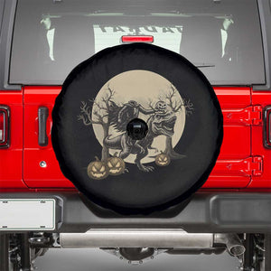 Funny Halloween Gift Spare Tire Cover Headless Horseman Riding A Dino TS12 Black Print Your Wear