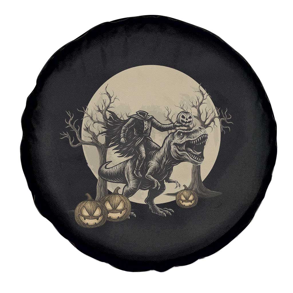 Funny Halloween Gift Spare Tire Cover Headless Horseman Riding A Dino TS12 Print Your Wear