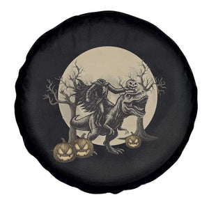 Funny Halloween Gift Spare Tire Cover Headless Horseman Riding A Dino TS12 Print Your Wear