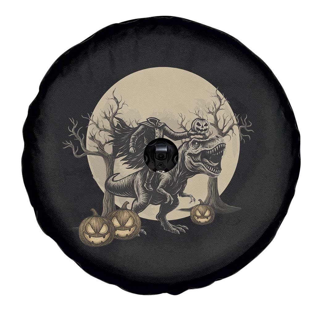 Funny Halloween Gift Spare Tire Cover Headless Horseman Riding A Dino TS12 Print Your Wear