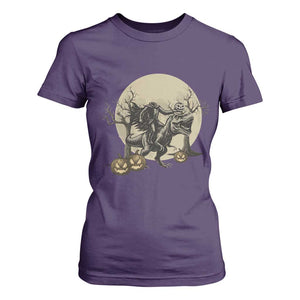 Funny Halloween Gift T Shirt For Women Headless Horseman Riding A Dino TS12 Purple Print Your Wear