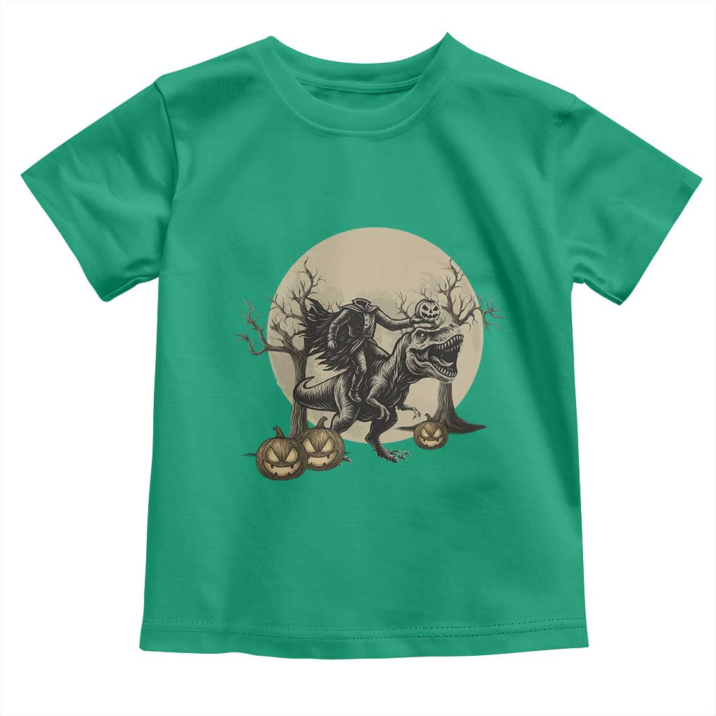 Funny Halloween Gift Toddler T Shirt Headless Horseman Riding A Dino TS12 Irish Green Print Your Wear