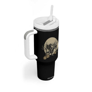 Funny Halloween Gift Tumbler With Handle Headless Horseman Riding A Dino TS12 Print Your Wear