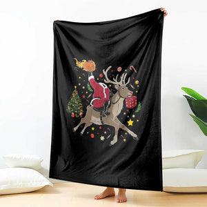 Funny Santa Headless Horseman Throw Blanket Christmas Halloween Gift TS12 Print Your Wear