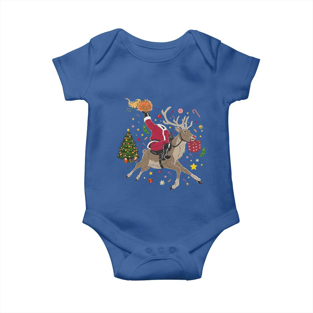 Funny Santa Headless Horseman Baby Onesie Christmas Halloween Gift TS12 Royal Blue Print Your Wear