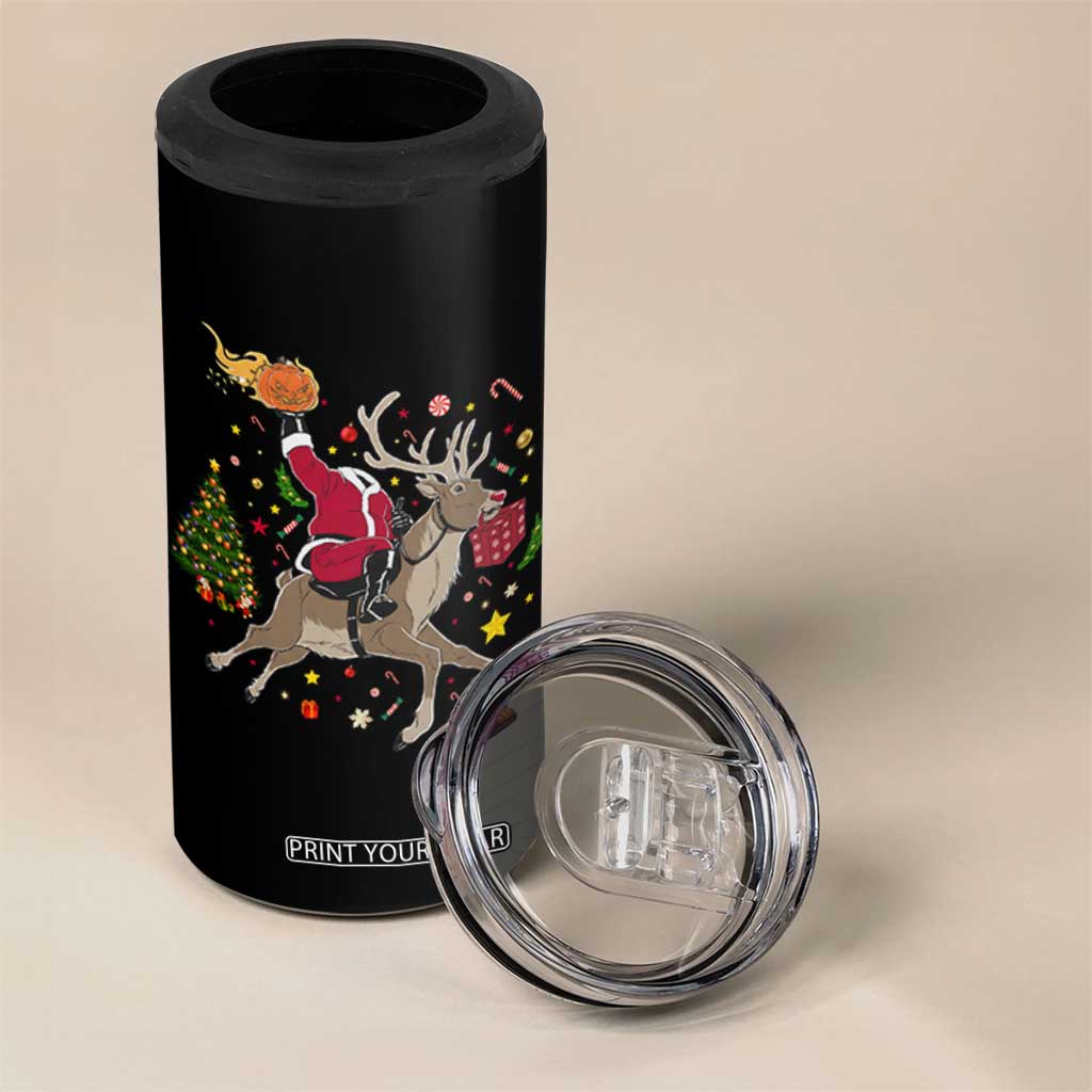 Funny Santa Headless Horseman 4 in 1 Can Cooler Tumbler Christmas Halloween Gift TS12 Print Your Wear