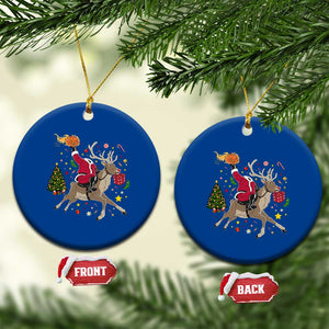 Funny Santa Headless Horseman Ceramic Ornament Xmas Halloween Gift TS12 1pc Blue Print Your Wear