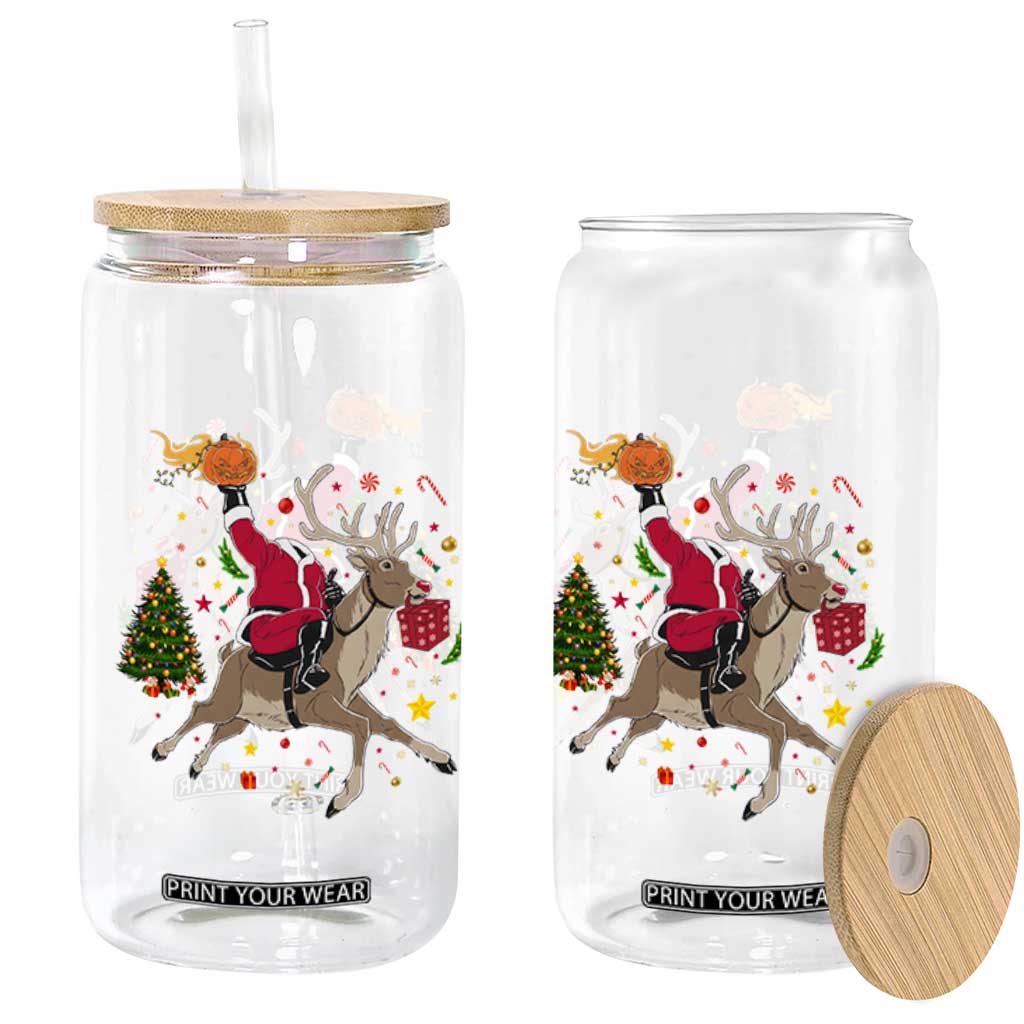 Funny Santa Headless Horseman Glass Can Christmas Halloween Gift TS12 Print Your Wear