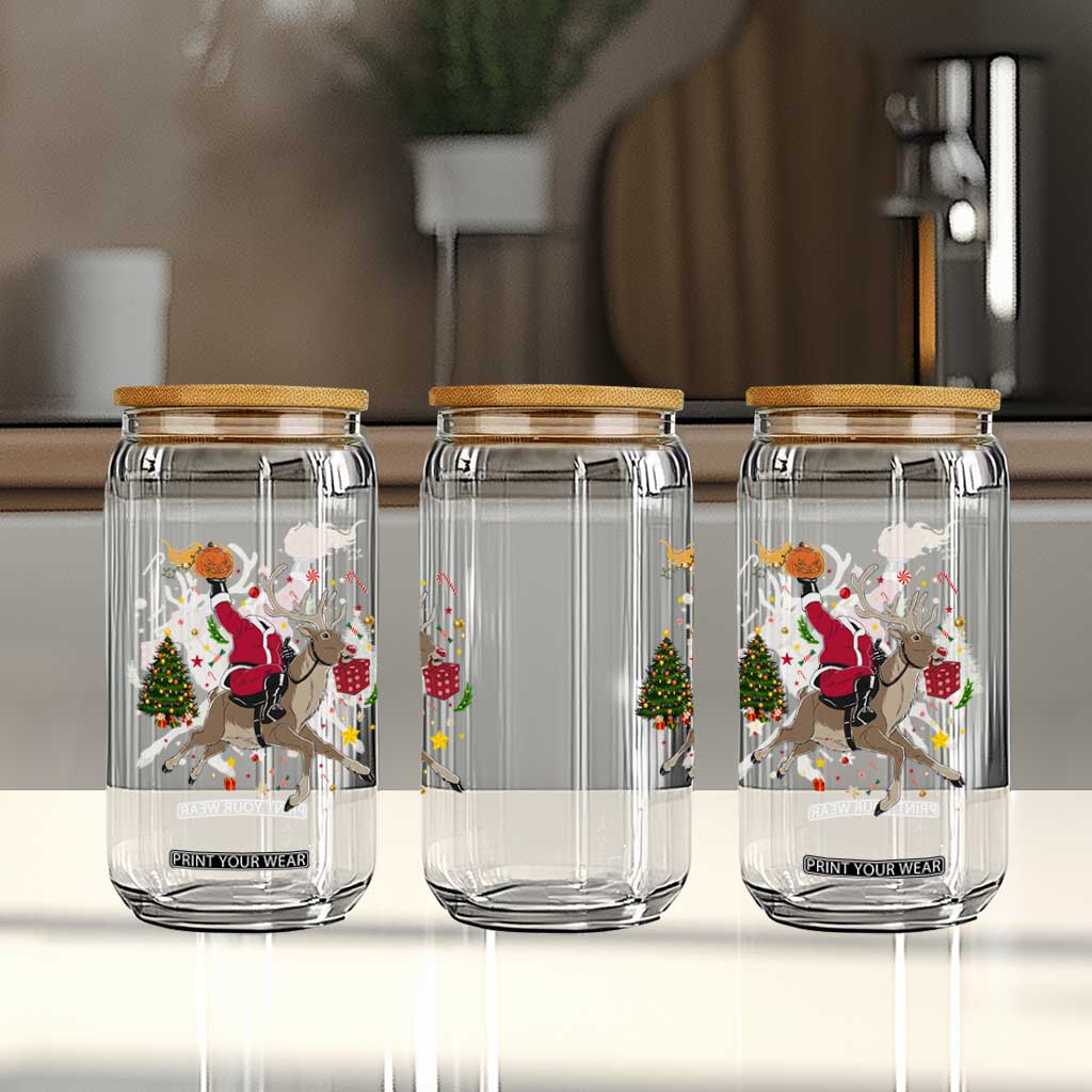 Funny Santa Headless Horseman Glass Can Christmas Halloween Gift TS12 Print Your Wear