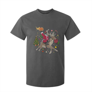 Funny Santa Headless Horseman T Shirt For Kid Christmas Halloween Gift TS12 Dark Heather Print Your Wear