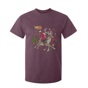 Funny Santa Headless Horseman T Shirt For Kid Christmas Halloween Gift TS12 Maroon Print Your Wear