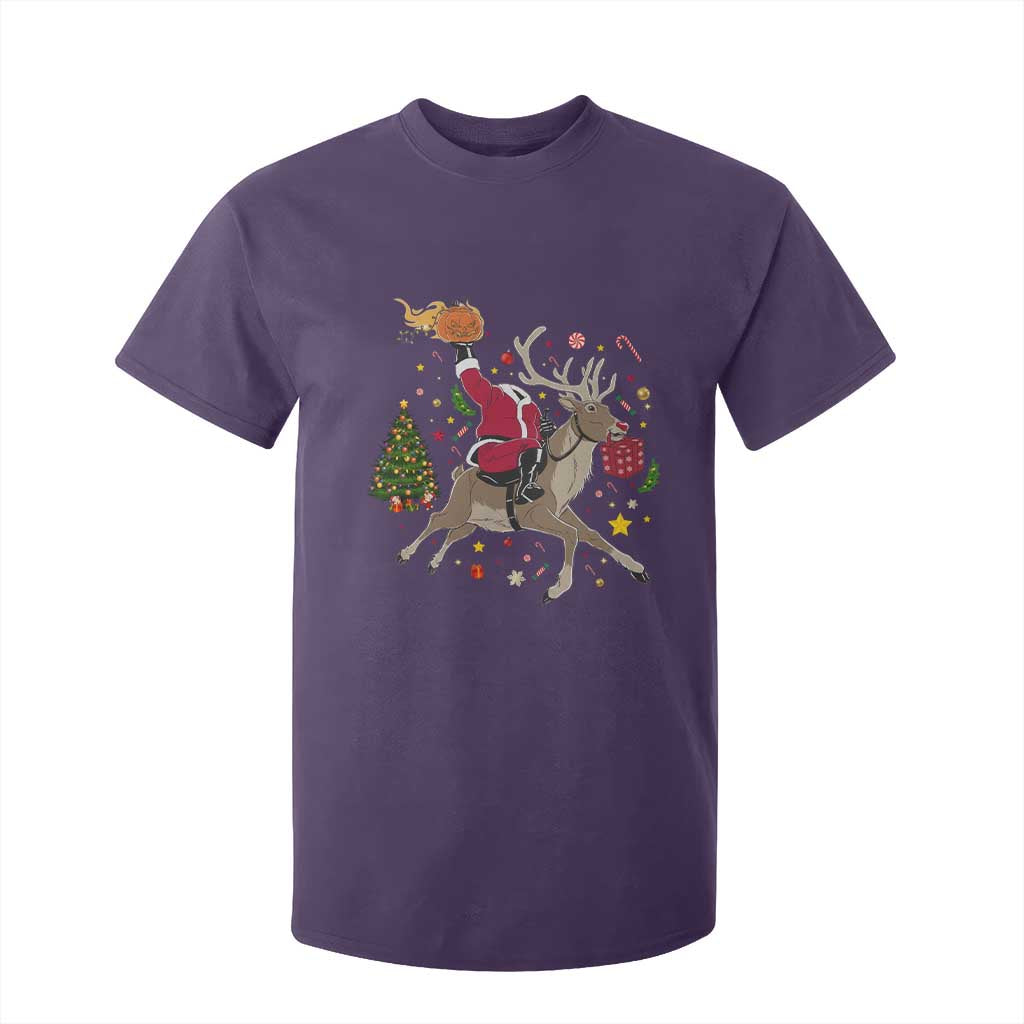 Funny Santa Headless Horseman T Shirt For Kid Christmas Halloween Gift TS12 Purple Print Your Wear