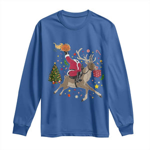 Funny Santa Headless Horseman Long Sleeve Shirt Christmas Halloween Gift TS12 Royal Blue Print Your Wear