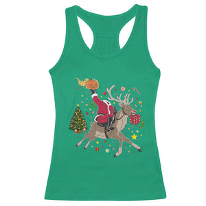 Funny Santa Headless Horseman Racerback Tank Top Christmas Halloween Gift TS12 Irish Green Print Your Wear