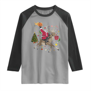 Funny Santa Headless Horseman Raglan Shirt Christmas Halloween Gift TS12 Sport Gray Black Print Your Wear