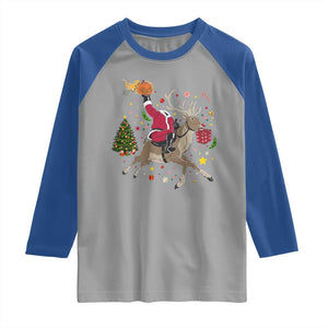 Funny Santa Headless Horseman Raglan Shirt Christmas Halloween Gift TS12 Sport Gray Royal Print Your Wear