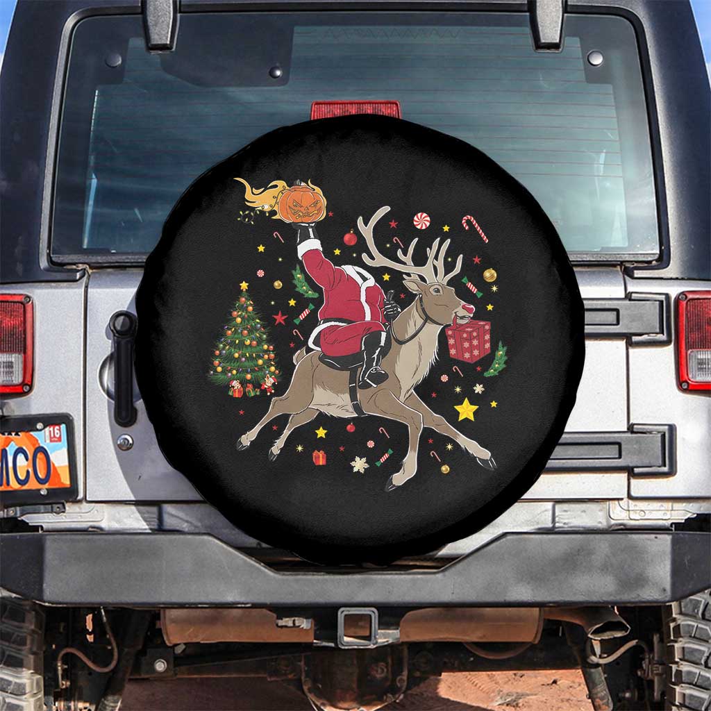 Funny Santa Headless Horseman Spare Tire Cover Christmas Halloween Gift TS12 No hole Black Print Your Wear