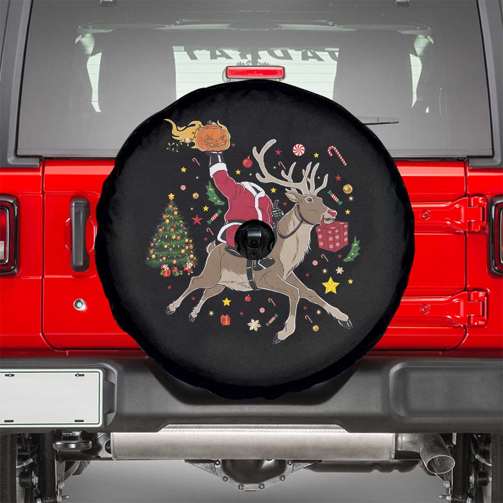 Funny Santa Headless Horseman Spare Tire Cover Christmas Halloween Gift TS12 Black Print Your Wear