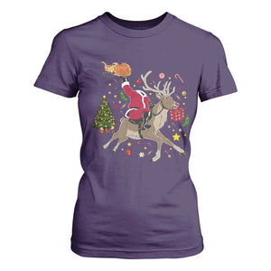 Funny Santa Headless Horseman T Shirt For Women Christmas Halloween Gift TS12 Purple Print Your Wear