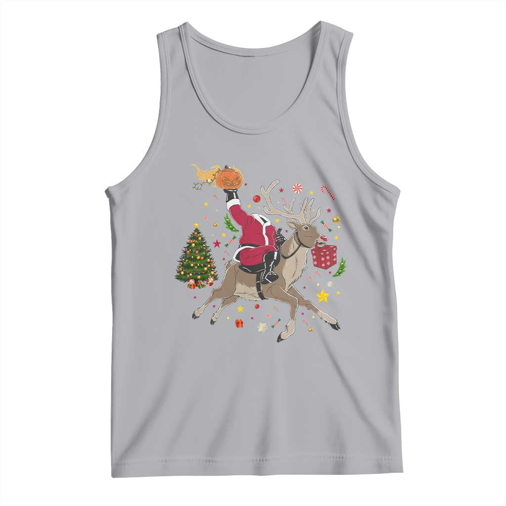 Funny Santa Headless Horseman Tank Top Christmas Halloween Gift TS12 Athletic Heather Print Your Wear