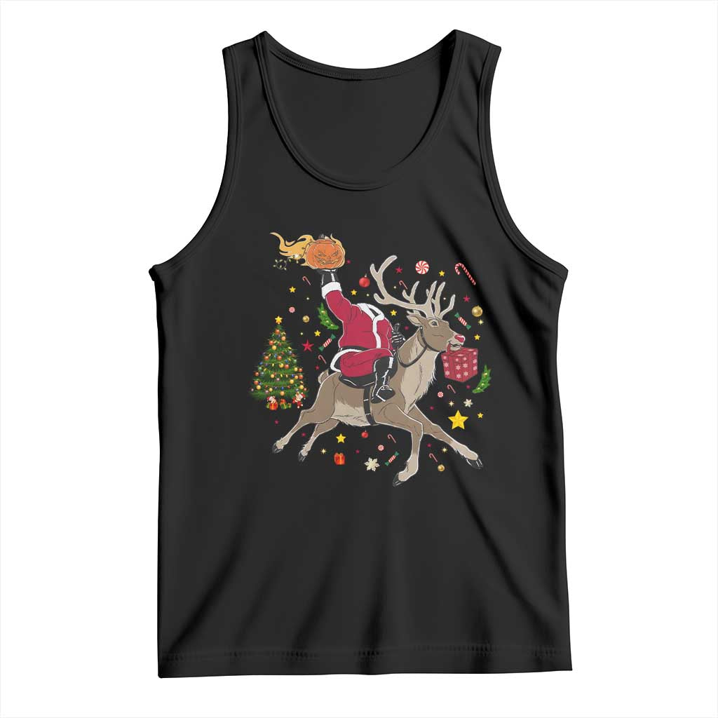 Funny Santa Headless Horseman Tank Top Christmas Halloween Gift TS12 Black Print Your Wear
