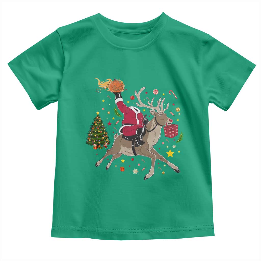 Funny Santa Headless Horseman Toddler T Shirt Christmas Halloween Gift TS12 Irish Green Print Your Wear